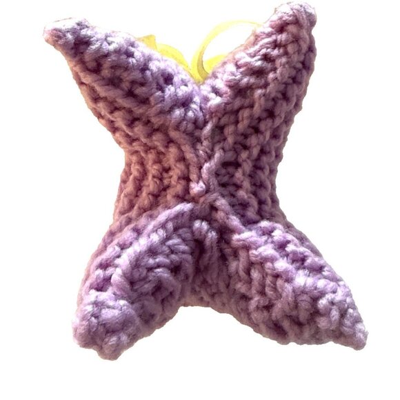 Handmade Purple Pink Crochet Cat Stuffy Plush Squishy Amigurumi Soft 5.5” - Picture 6 of 7